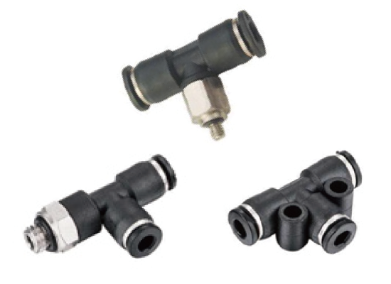 PB-C, PD-C & PE-C Series Pneumatic Mini Type Push-in Tee Fittings