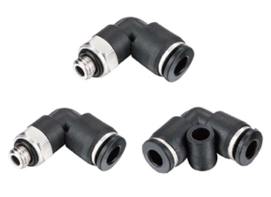 PL-C, PLL-C & PV-C Series Pneumatic Mini Type Push-in Elbow Fittings